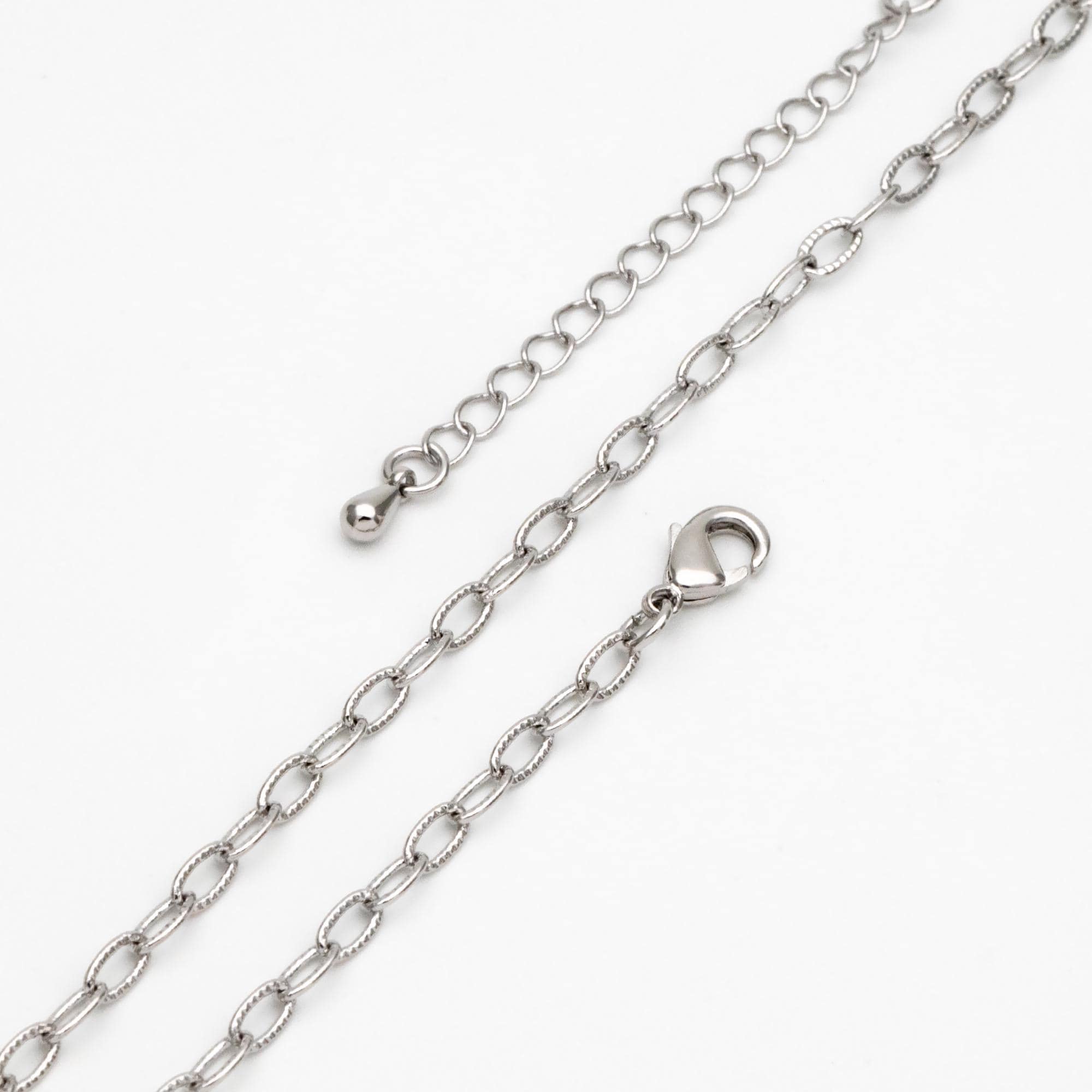 Gold/ Silver Oval Cable Chains 3mm, Finished Bracelet/ Anklet/ Necklace with Extender Chain, Ready to Wear (#LK-333-3)